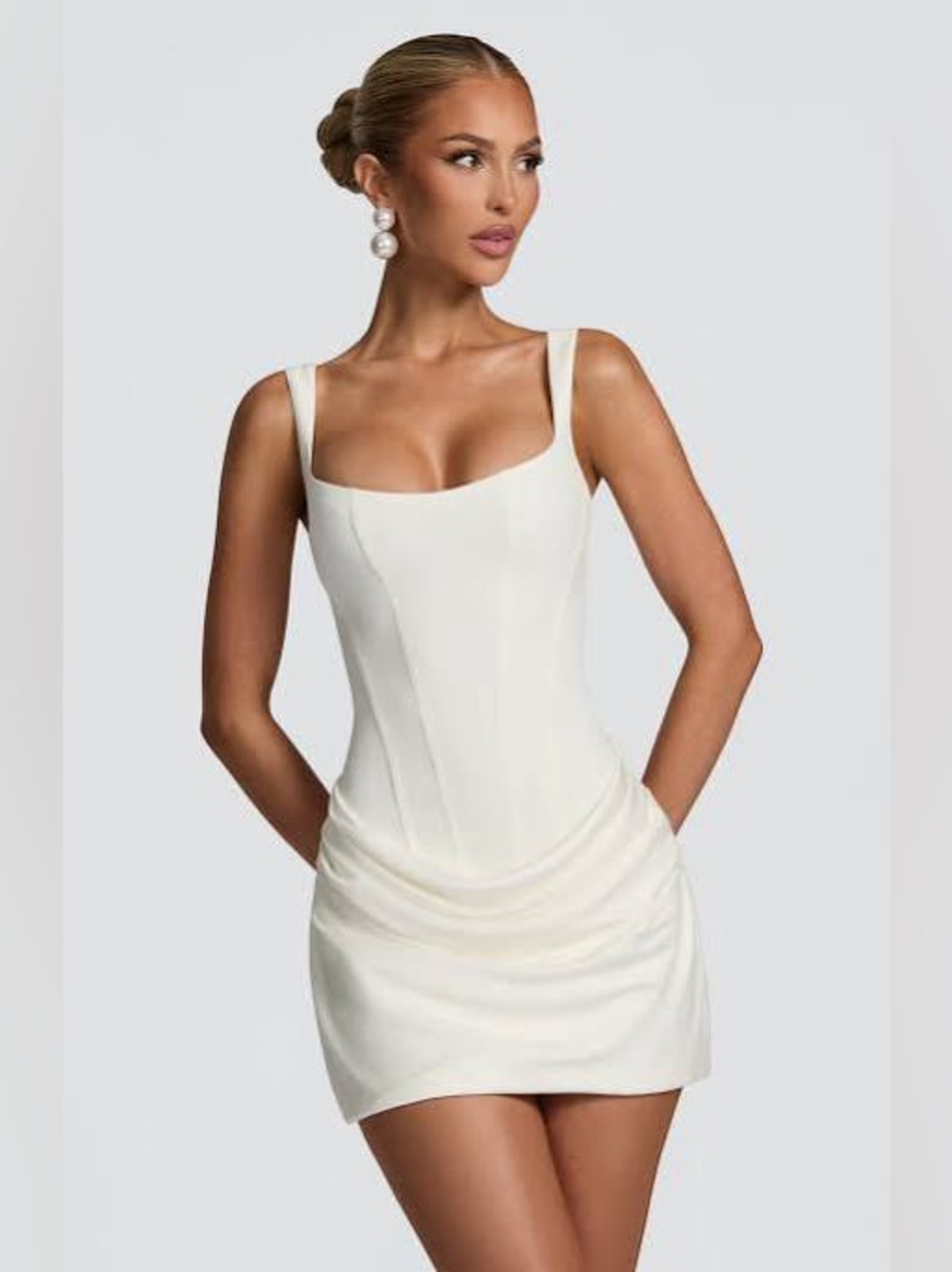 Baby Boo White Cornelia dress bustier sculpted size small